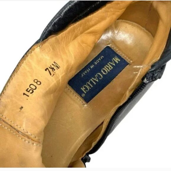 Mario Calugi Black Calf Leather Zip Ankle Boots - Size 7.5 - Picture 8 of 8